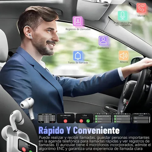 🎄🎄[Artículo destacado/Regalo de Navidad]🎄🎄 Auriculares inalámbricos Bluetooth A9pro: Pantalla táctil, cancelación activa de ruido ANC/ENC, ajuste de ecualización, fondo de pantalla personalizable. Ideales para parejas, regalo de Navidad recomendado.🔥🔥🔥