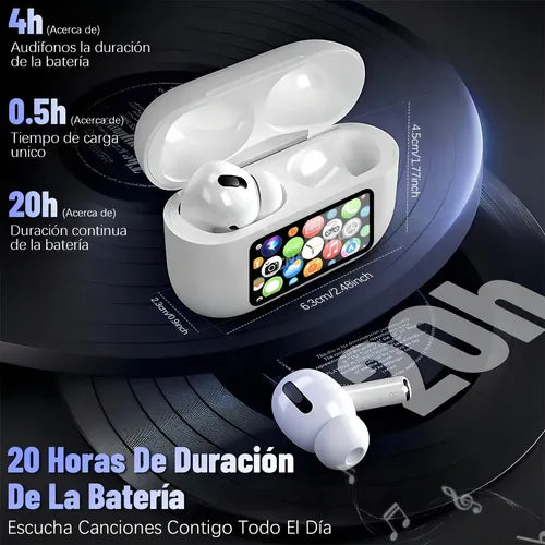 🎄🎄[Artículo destacado/Regalo de Navidad]🎄🎄 Auriculares inalámbricos Bluetooth A9pro: Pantalla táctil, cancelación activa de ruido ANC/ENC, ajuste de ecualización, fondo de pantalla personalizable. Ideales para parejas, regalo de Navidad recomendado.🔥🔥🔥